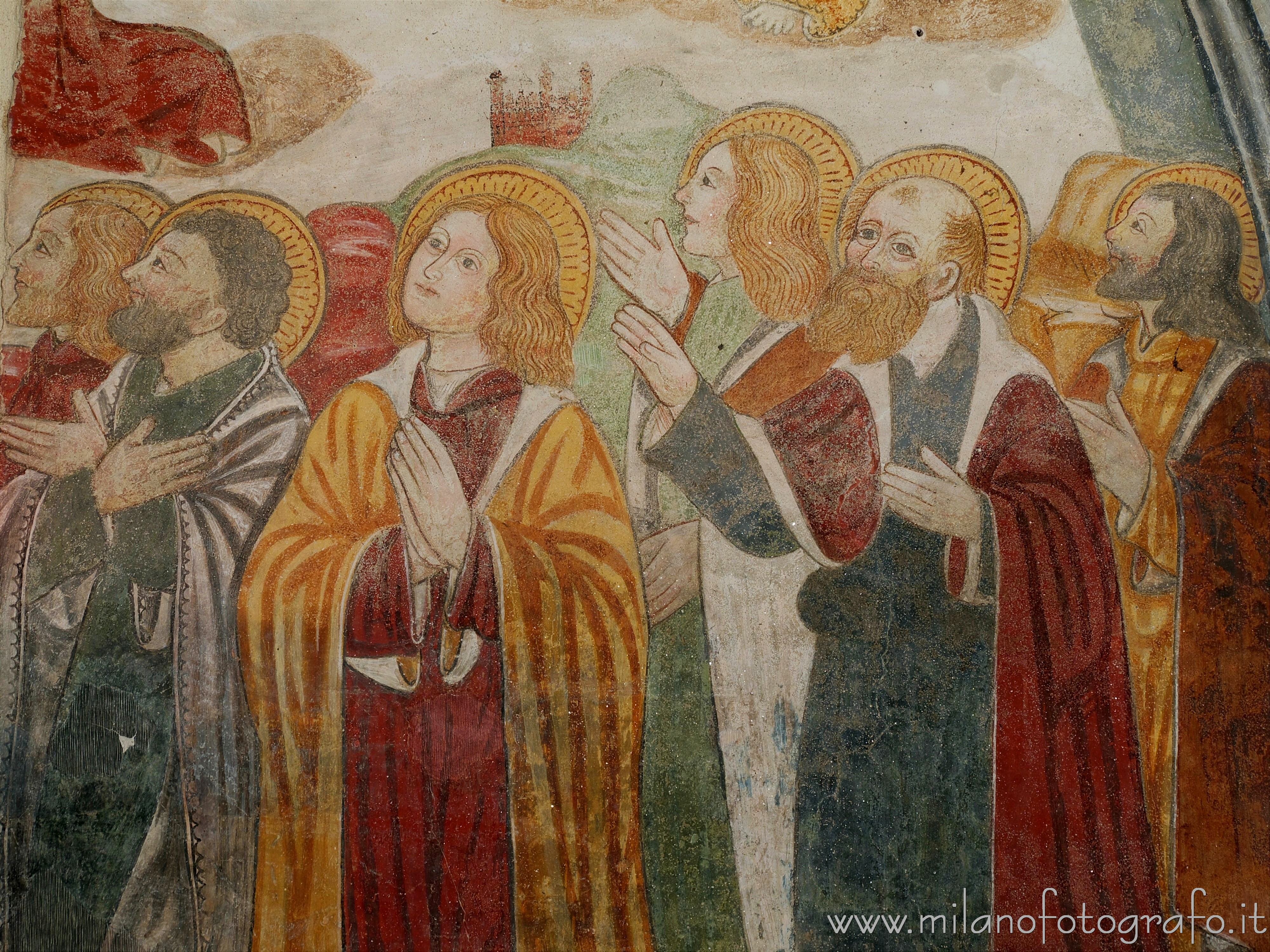 Cossato (Biella) - Dettaglio dell'affresco dell'annunciazione nella Chiesa di San Pietro